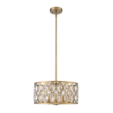 Z-Lite Dealey 5 Light Chandelier, Heirloom Brass & Clear 6010-20HB